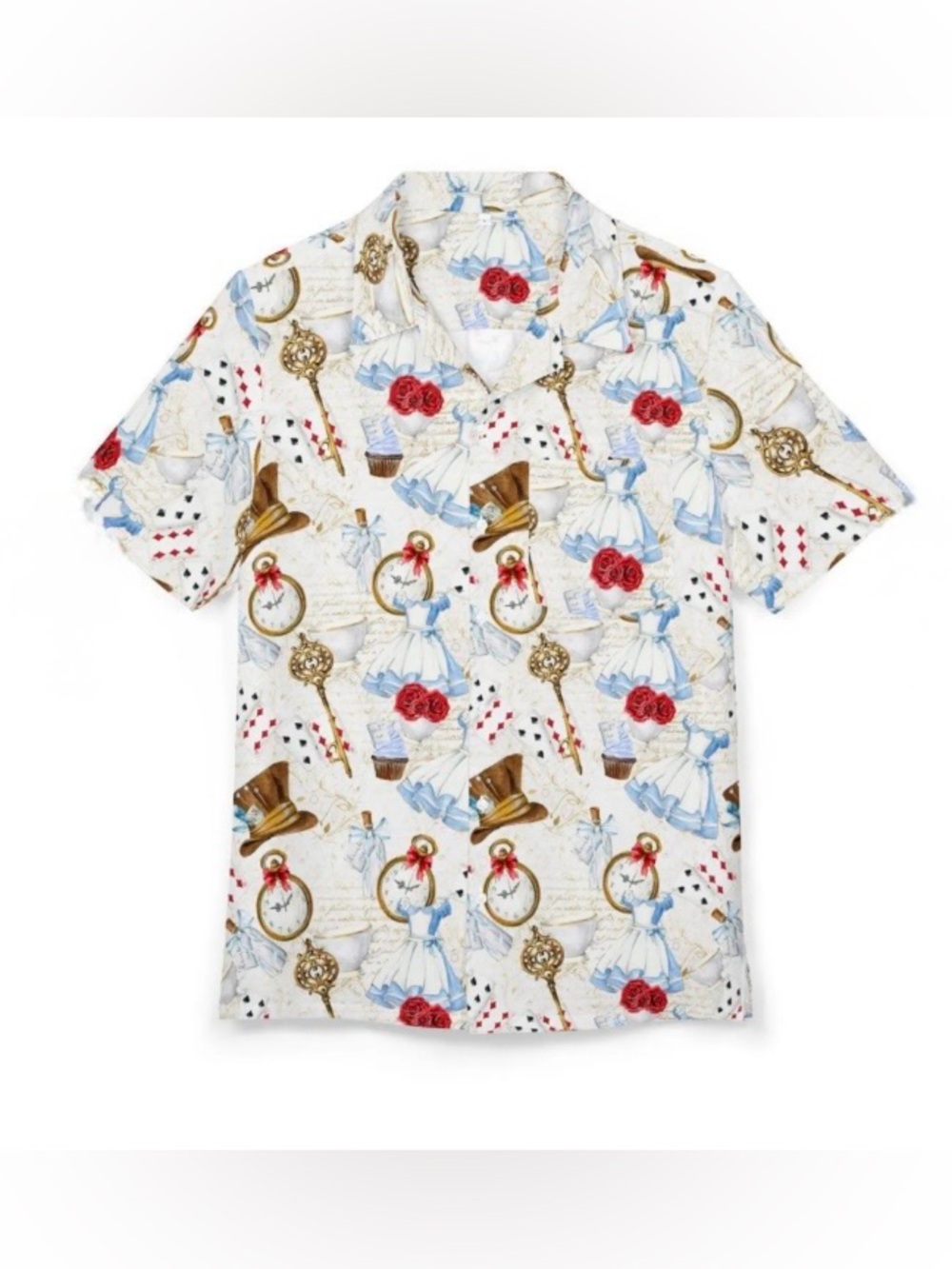 Womens‎ Mad Hatter Alice Button Up Shirt Large Disney Novelty